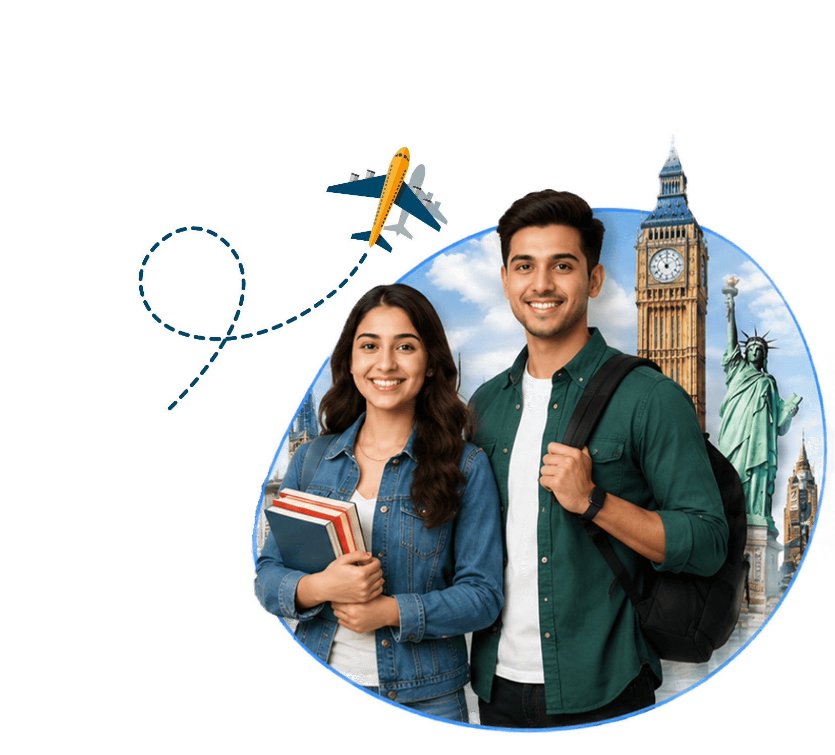 Students with landmarks
